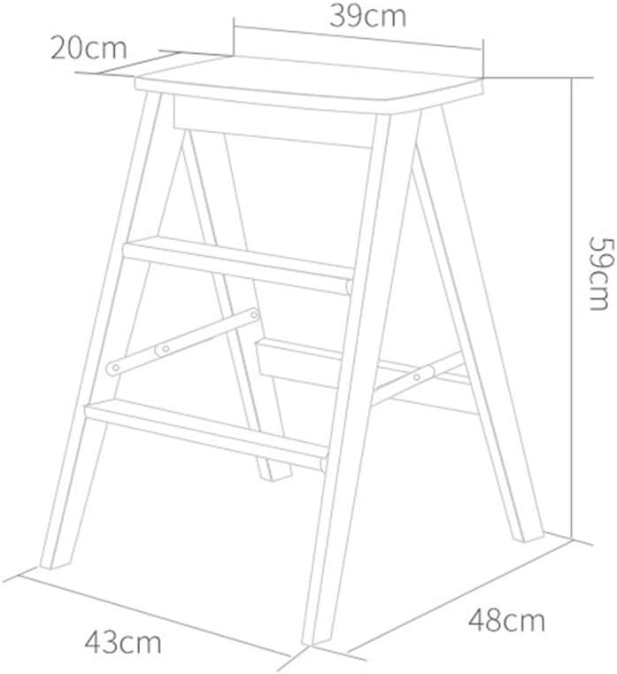 Step Stool,Portable Step Stool,3 Step Ladder High Stool Multifunction Folding Barstool Steps Stool Library Office Ladder Stool,Removable Cushion,Brown (Brown)