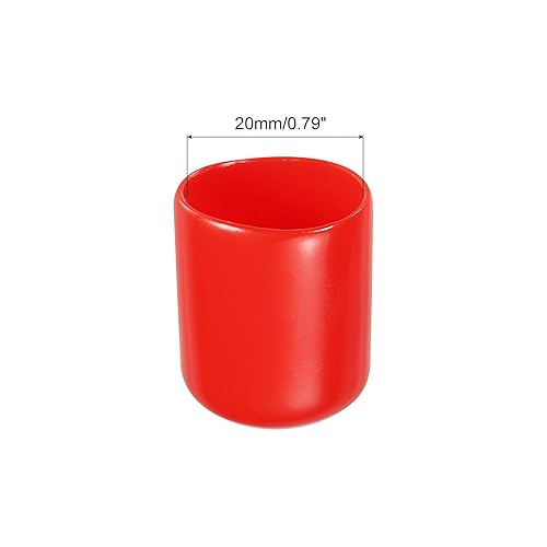 Miniatura 33 de MECCANIXITY 20 tapas de goma de 0.827 in, surtido, protector de rosca de tornillo de vinilo, tapas de vacío redondas de PVC para tubería