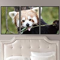 3 Piece Framed Canvas Wall Art Firefox Rustic Urban Canvas Prints Home Artwork Decoration for Living Room,Bedroom - 16