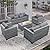 Lviden 5 Piece Wicker Patio Furniture Sets Outdoor Conversation Set, PE Rattan Sectional Sofa Couch with Storage Table and Non-Slip Grey Cushions, Furniture Covers Included