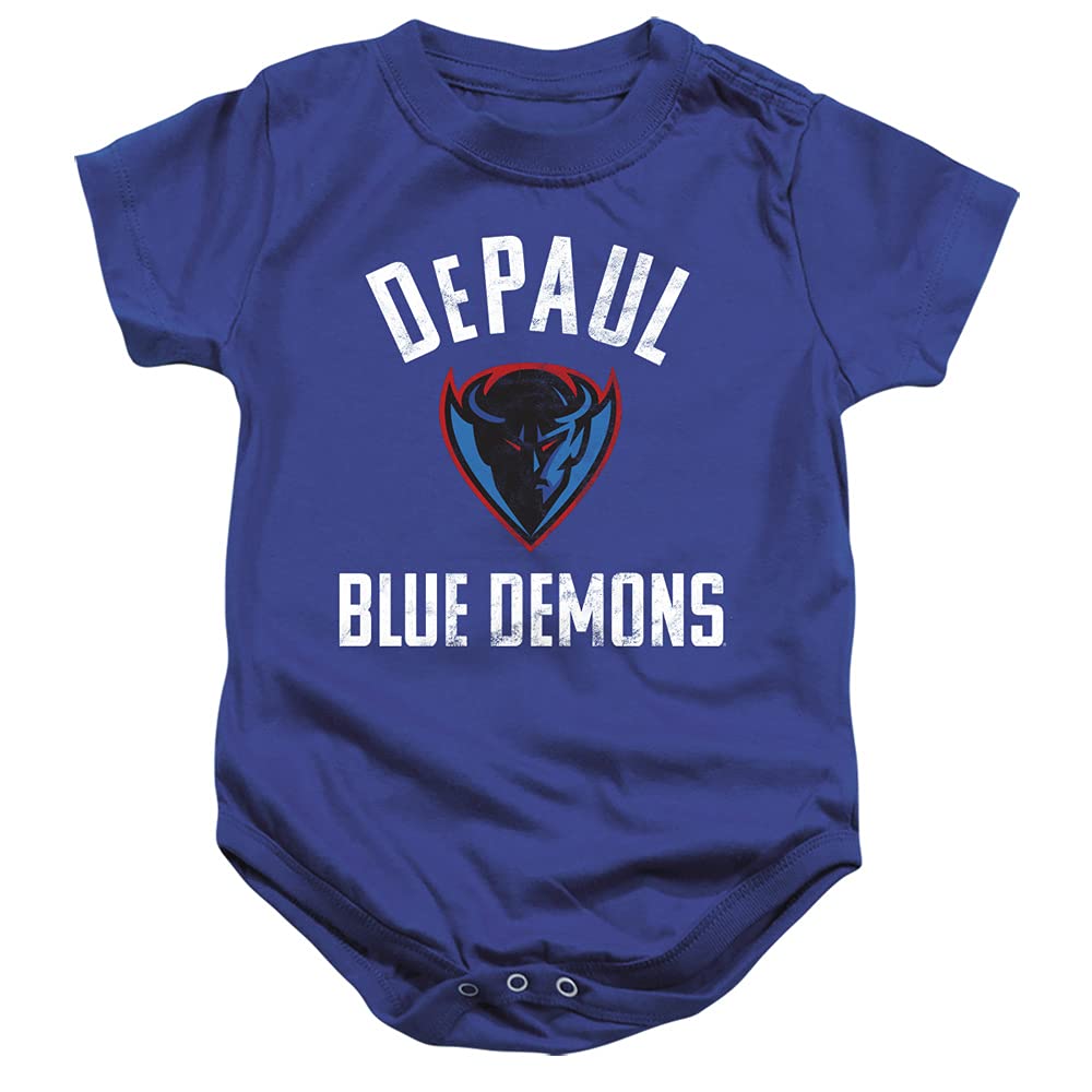 DePaul University Official DePaul Blue Demons Logo Unisex Infant Snap Suit for Baby,Royal Blue, 6 Months