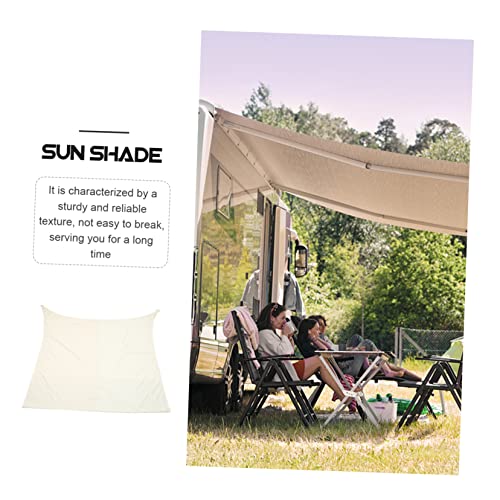 Vela de sombra impermeable beige de poliéster para terraza y jardín 8