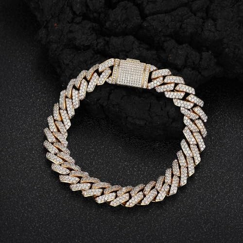10mm wide Hip Hop men's bracelet, 18k gold bracelet, fashion mesh bracelet, birthday/Christmas gift3