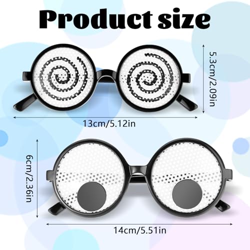 Qianyu 2 Pcs Halloween Eyeball Glasses Funny Shaking Eyes Glasses Silly Glasses Rave Novelty Sunglasses for Adults Men Women Halloween Costume Party Decorations Supply Accessories - Image 2