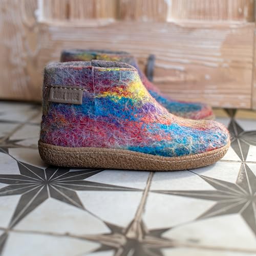 Wool Ankle Boots Slippers for Women, Handmade Felted Booties with Sturdy Stitching3
