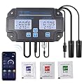 DANOPLUS Smart Water Quality Tester, 24 hrs Wireless App Monitoring of pH EC TDS Salinity SG Temperature, Mountable with Alarm Function for Aquariums & Hydroponics