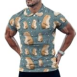 Matériau et respirabilité : fabriqué à partir de polyester avec une sensation légère, respirante et légèrement extensible pour un mouvement facile ; une option propre dans les vêtements pour hommes et chemises pour hommes mignons Capybara 1 Print pour les journées chaudes