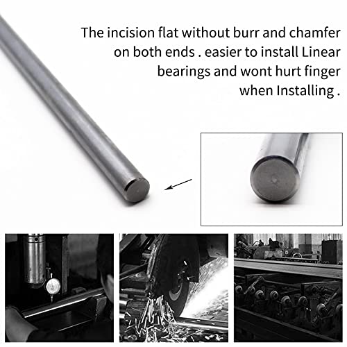 2Pcs 8Mmx 600Mm (0.32" X 23.62") Linear Motion Rod Shaft Guide With 4 Pcs Ball Bearing & 4 Pcs Aluminum Rail Support Guide Set For Diy Craft Tool #TOP6