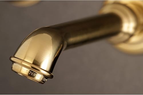 Miniatura 24 de Kingston Brass KS7122GL Grifo de baño georgiano, 10-7/16 pulgadas en alcance de la boquilla, latón pulido Latón pulido,Cobrizo cepillado,cepillado