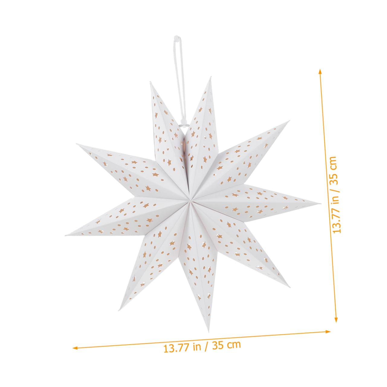 HOLIDYOYO 4pcs Christmas Hanging Star Lanterns Nine Pointed Star Lamp Shades for Holiday Decor and Ceiling Decorations