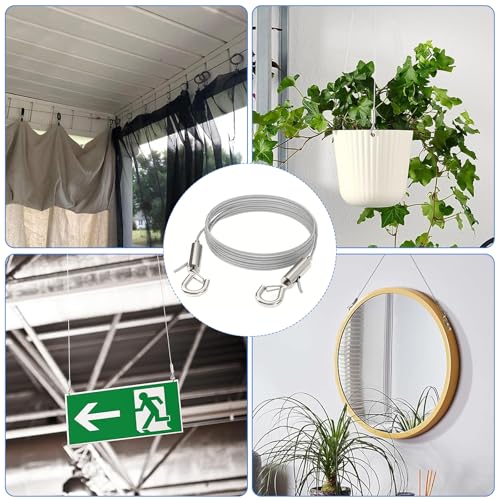 Image of 2Pcs Adjustable Picture Hanging Wire Kit,3.3FT Stainless Steel Wire,Supports Up to 66lbs -Perfect for Hanging Mirrors,Picture,Frame,Artwork,Lamps,Basket,Signs,Heavy Duty Mirror,Art Frame