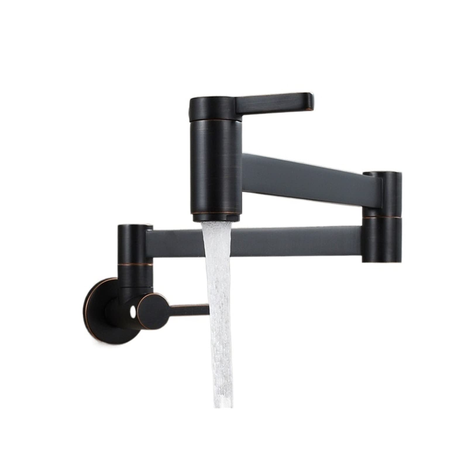 Robinet de cuisine en laiton massif double commande remplisseur de faitout mural noir