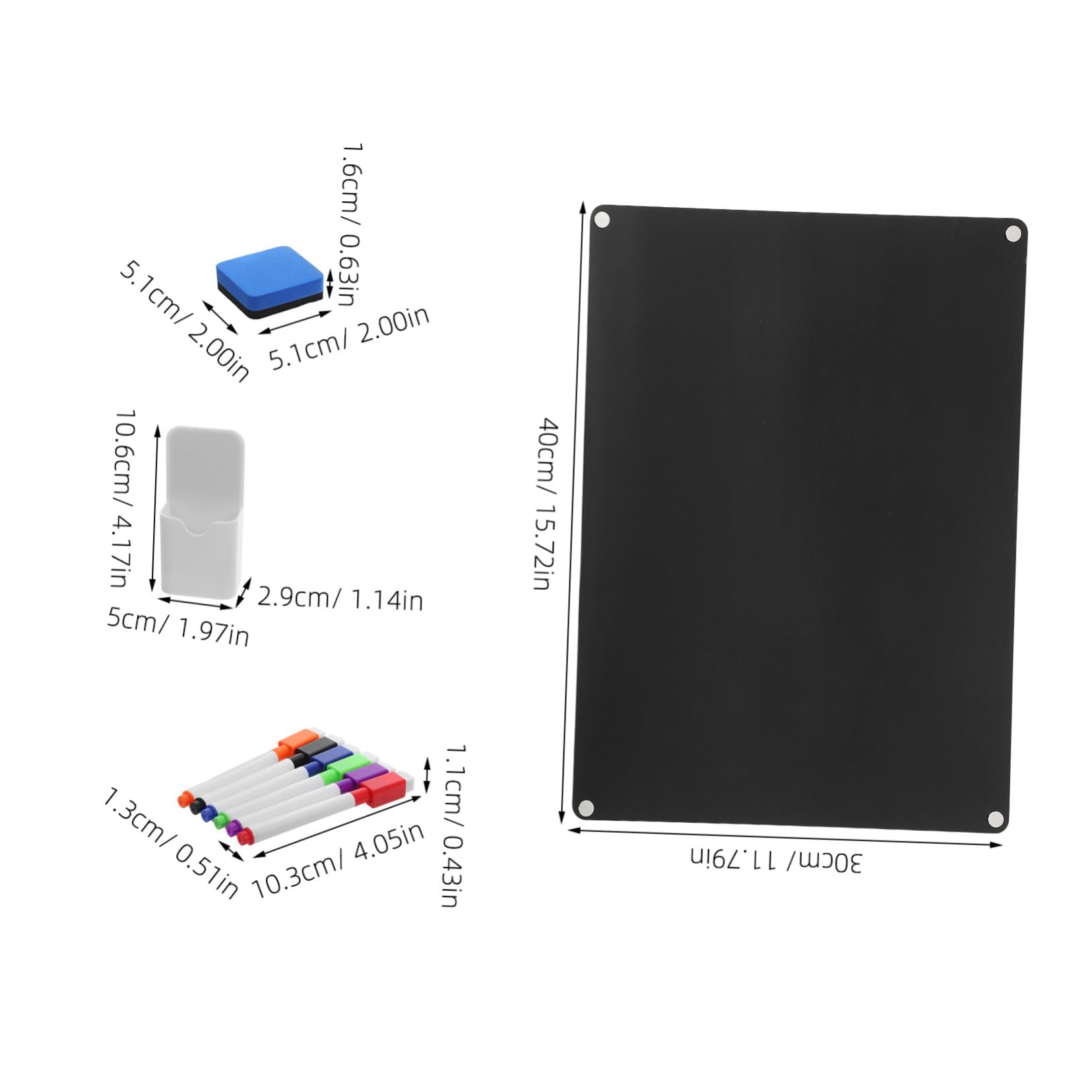 Lavagna Acrilica per Frigorifero con Magnetici e Cancellino Lavagnetta Cancellabile per Appunti e in Cucina Ufficio Dormitorio Organizer Magnetico Multifunzionale