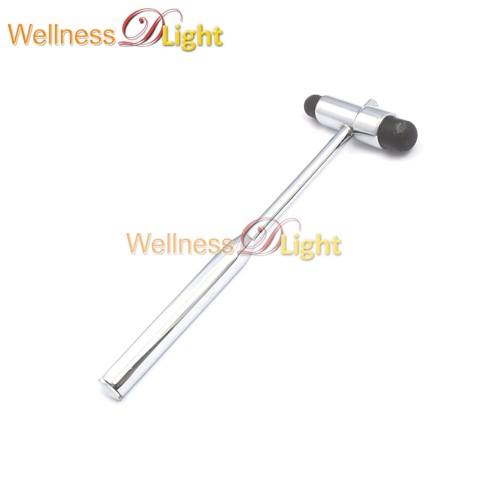 Wellnessd'light - Chrome-Plated Buck Neurological Hammer Stainless Steel 2 Sided Rubber Head