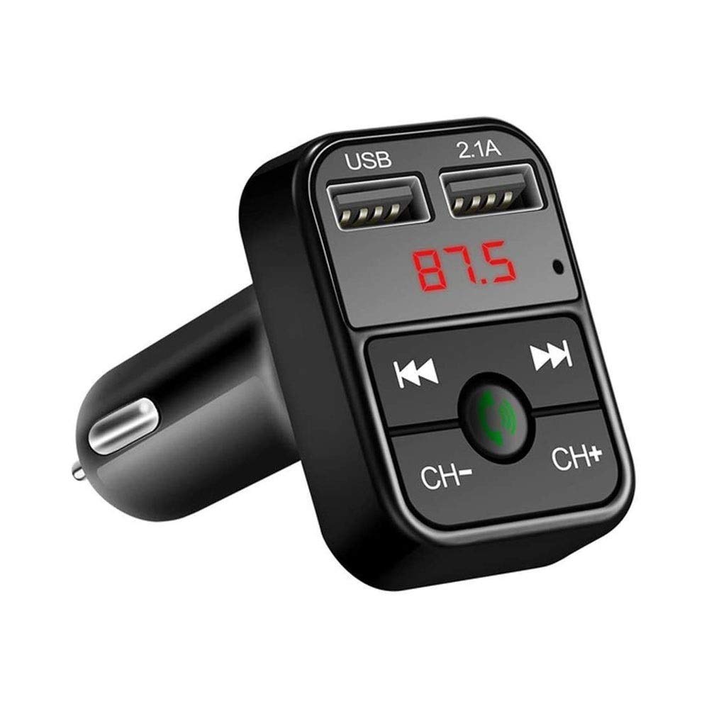 Caricabatteria da Auto, Adattatore a Costi rapidi Fast Dual USB Porta USB, trasmettitore Bluetooth FM Lettore Musicale Vivavoce