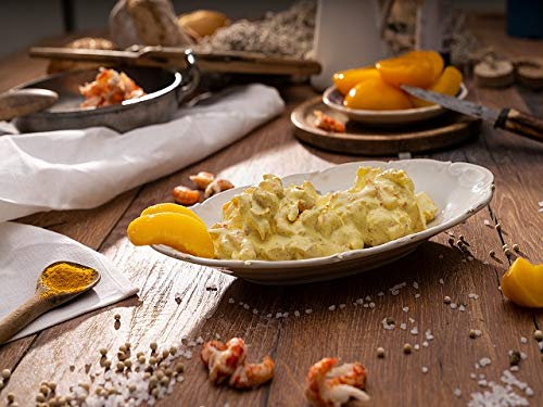 Flusskrebse in Curry-Pfirsich - in Handarbeit hergestellt - herzhaft zubereitet mit Mayonnaise, Sahne und Pfirsich, abgeschmeckt mit indischem Curry - 1000 Gramm