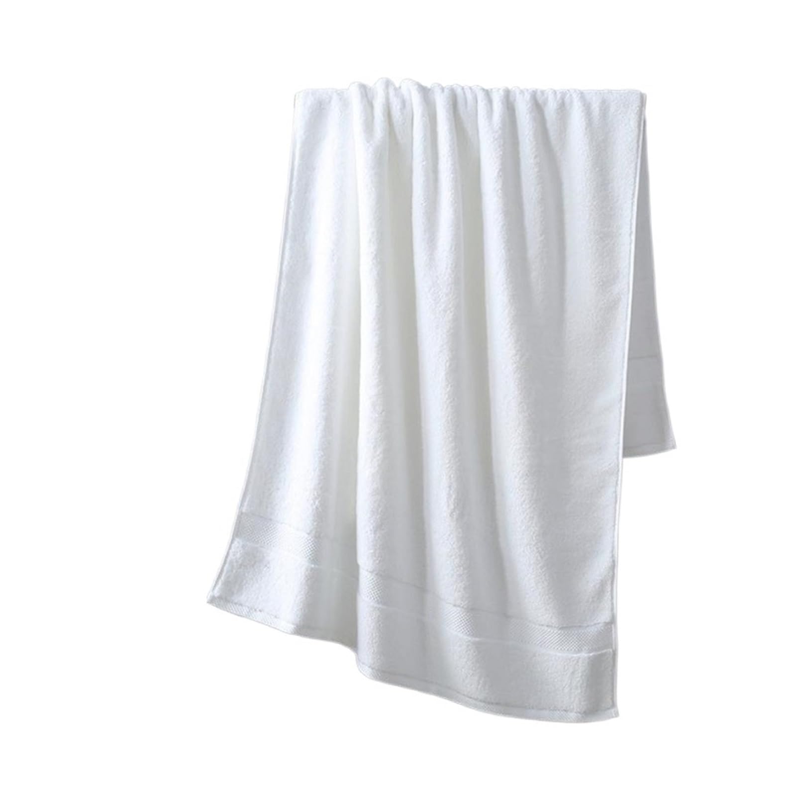WSQHAO Cotton Bath Towel Adult Soft Absorbent Towels Bathroom Sets Large Beach Hotel Spa For Home for Shower(White)