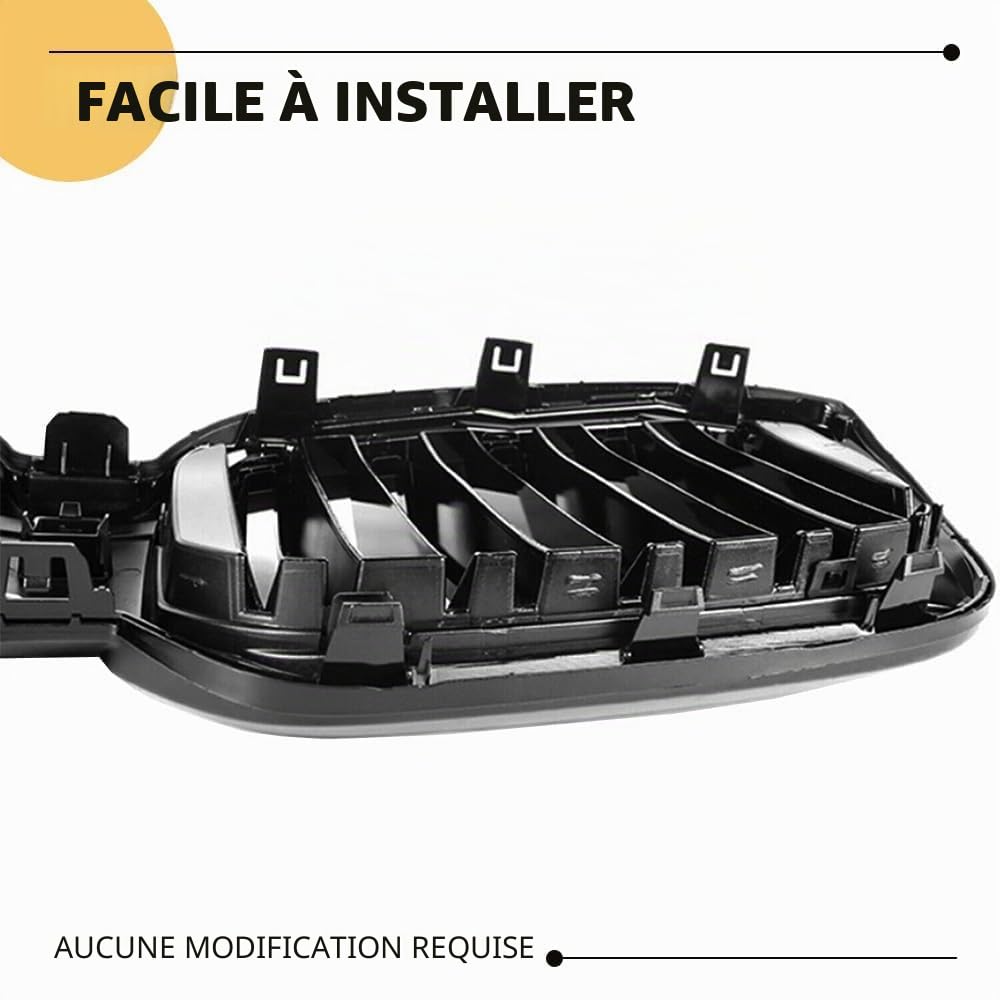Grille de radiateur Gangying G01 G02 pour BMW X3 X4 G01 G02 Nieren Noir LCI Facelift X3 X4 Noir brillant Double chevalet 2022 2023 2024