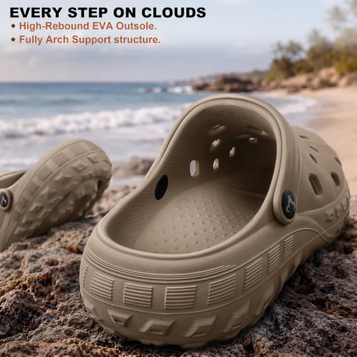 Image of KEMISANT Cushioned Clogs Mules for Men Garden Beach Water Fun-Lightweight | EVA Cushioned Footbed| Arch Support | Slip-resistant | Unisex
