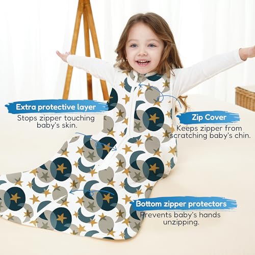 Image of TotAha Toddler Sleep Sack 1.0 TOG for 2T-3T-4T, Unisex Buttery Soft Sleeping Sacks with 2-way Safe Zipper, Premium All Season Sleep Bag