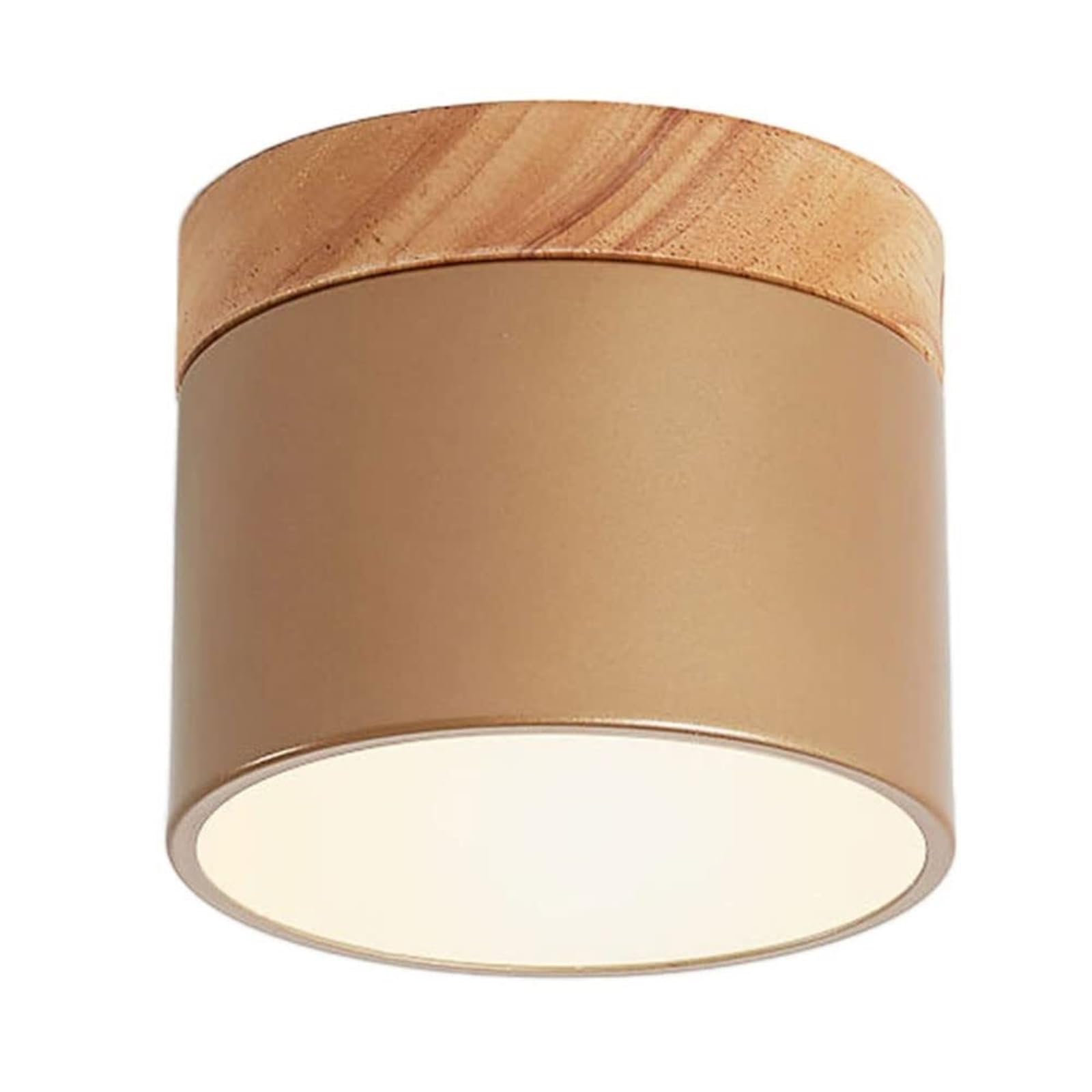 KHUKHU Round Downlight LED Ceiling Lamp Three-Color Dimmable Flush Mount Light Fixture Close to Ceiling Light Fixtures Corridor Decorative Light Home Nordic Entrance Hallway Macaron Light(Gold)