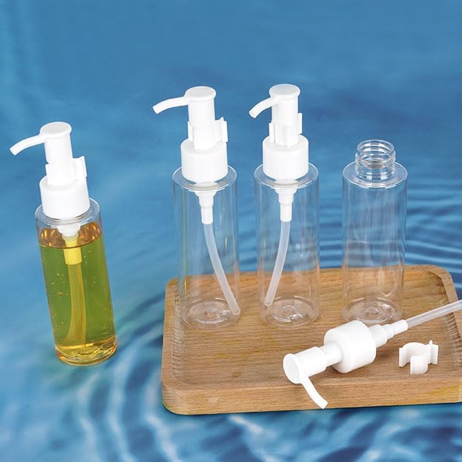 Cosywell Empty Plastic Pump Bottles Dispenser TSA Approved 3.4oz 4 Pack Portable Empty Refillable Container Clear Plastic Lotion Pump Dispenser Bottle for Facial Cleansing Oil Shampoo Shower Gel - Image 7