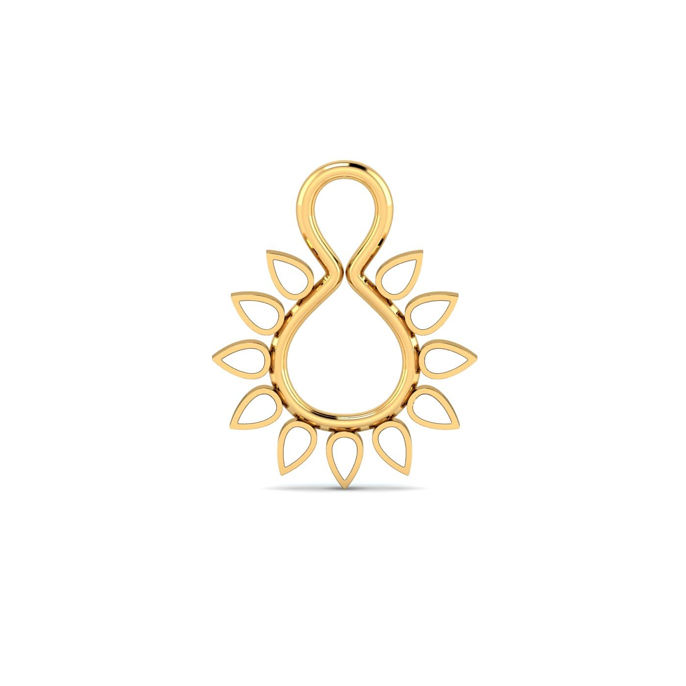 18K Yellow Gold Enamelled Flower Charm for Women-image-37