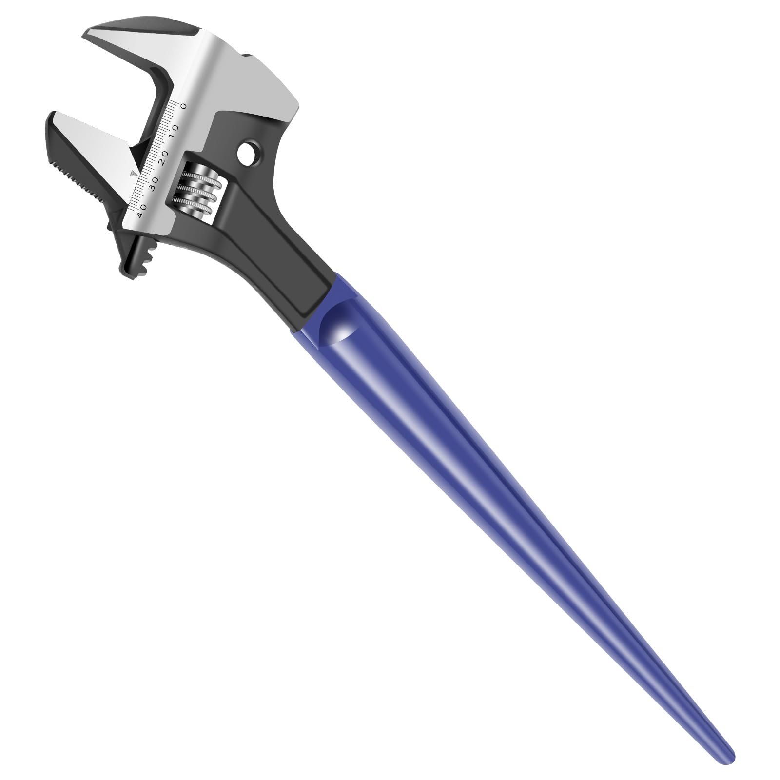 Lulobtg Blue Adjustable Wrench 16-Inch 4 In 1 Multifunctional Spanner For Spud Wrench Mechanical Maintenance Home Repair