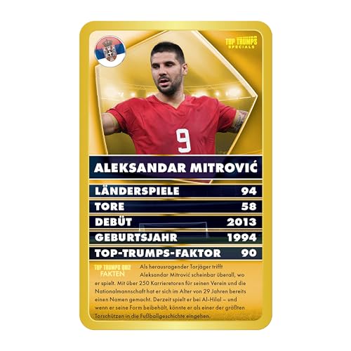 Top Trumps Wetfussballstars 6 Kartenspiel für Kinder - Klassisches WFS Lernkartenspiel für Fans von Fussball- 2+ Spieler ab 6+ Jahre - Deutsch