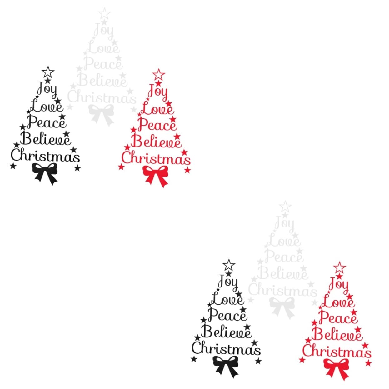 Autocollants muraux sapin de Noël haut de gamme : stickers amovibles chic pour bureau et salon