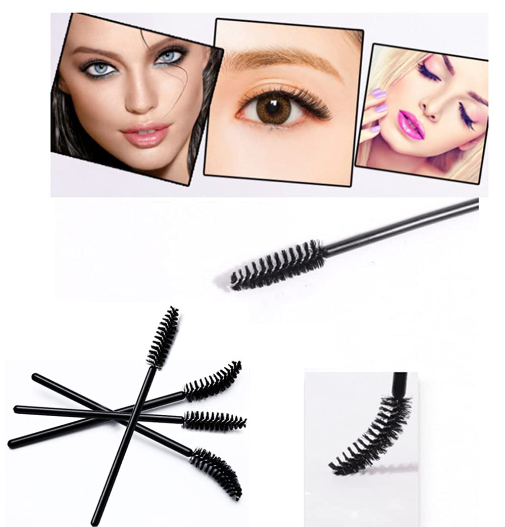 300 Pieces Eyelash Brush,Disposable Eyelash Brush,Mascara Applicator, Eyebrow Eyelash Brush Mascara Brush for Eyelash Extension(Black) - Image 2