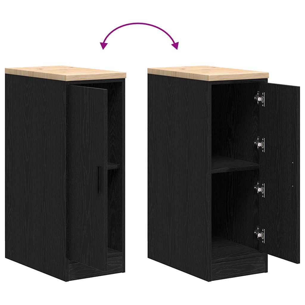 vidaXL Garagen-Aufbewahrungsschrank Schwarz Massivholz Kiefer, Schrank, Werkzeugschrank, Lagerschrank, Garagenschrank, Aufbewahrungsschrank