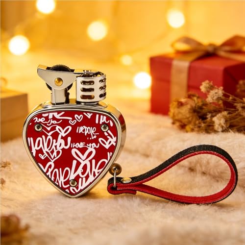 Encendedor metal rojo recargable con rueda de molienda miniatura 1