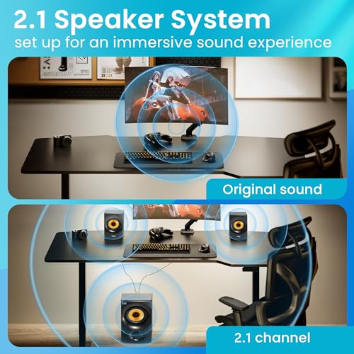Image of Acoustic Audio by Goldwood Bluetooth 2.1 Speaker System 2.1-Channel Home Theater Speaker System, Black (AA2170)