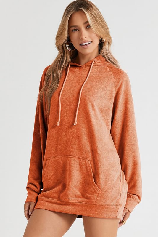 Damskie bluzy z kapturem na co dzień z długim rękawem solidna lekka bluza z kapturem oversize modny pulower topy jesienne ubrania dla kobiet 2024,