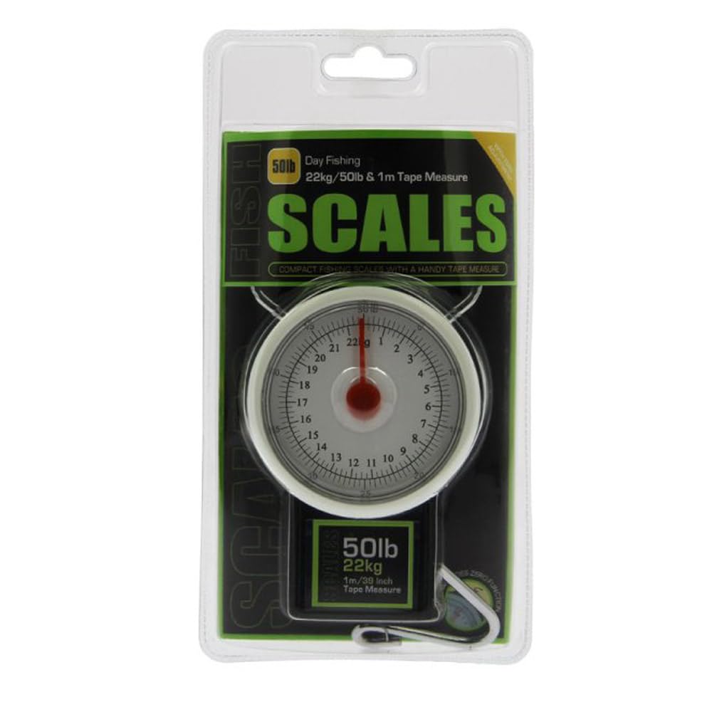 Set Waage mit Wiegenetz, Wiegegriff, Fish First Aid Spray, Hakenlöser Carp Scale inklusive Wiegesack Mechanische Fischwaage karpfenwaage analog Carp Fishing