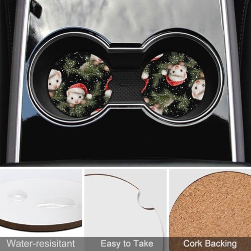Carroportavasos insertos navideños verde ramas 2.6" 2 pack miniatura 5