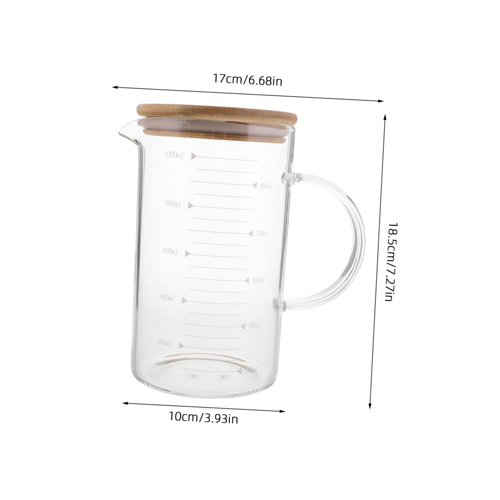 Bicchiere Graduato Con Manico e Coperchio Da Misurino Trasparente Per Latte Caffè e Altri Liquidi Jug Lidded Elegante Per Cucina e Frigorifero