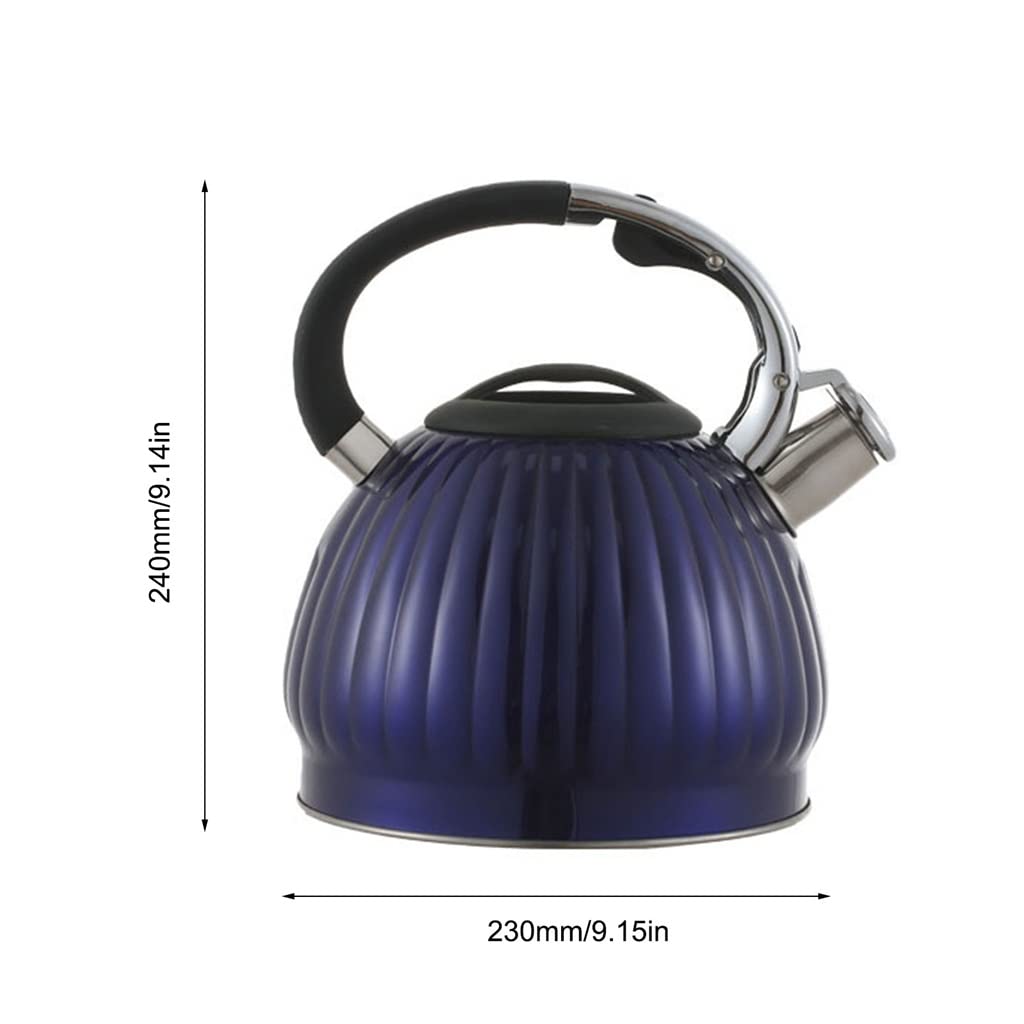 Tetera de Silbato de Acero Inoxidable de 3 l, 2 Colores, Compatible con Estufa de Gas y Estufa eléctrica. Color: A, tamaño BB. como se Muestra en la Imagen.