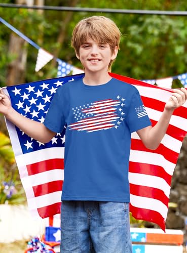 Image of BesserBay Unisex Kids July 4th Amarican Flag Top Patriotic Funny T-Shirt 6-14 Years