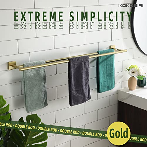 Kokosiri 36 Inch Double Towel Bars Bathroom Towel Rails Toilet Paper Holder Roll Paper Holder Brushed Gold B5005Bg-L36+B2005Bg #TOP4
