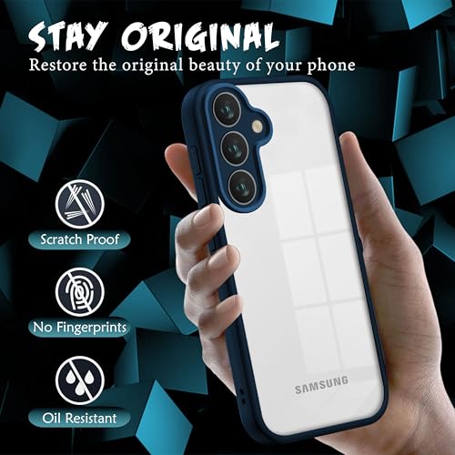 Image of V-TAN Back Cover for Samsung Galaxy S25 5G Compatible Case, Transparent Clear, TPU, Camera Protective Shockproof Cover (Blue)