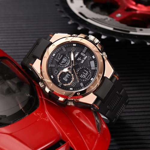 Image of V2A Styrke 5110 Analog Digital Watch for Men | Hybrid Multi Display Dial | Alarm Stopwatch Day Date 12 /24 Hr | TPU Strap | 30M Water Resistant