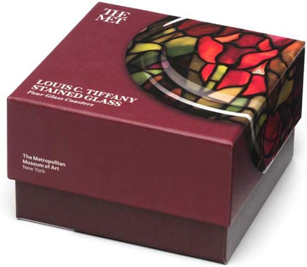 The Metropolitan Museum of Art Stained Glass Design Drink Coasters - Set of 4