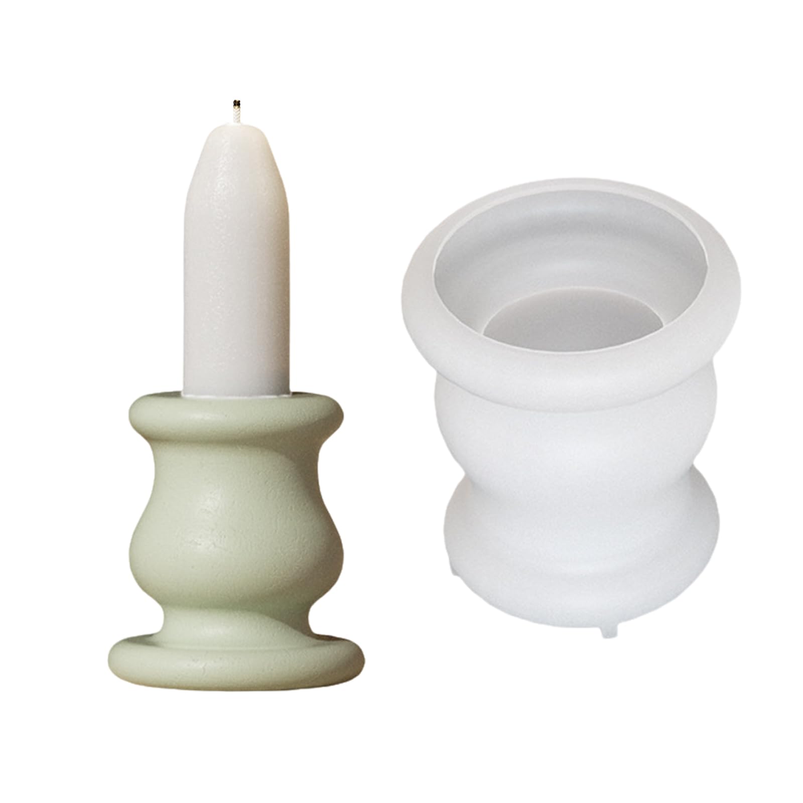 NEWFT Silicone Crafting Mold Round Shape Candle Stand Round Candlestick Suitable for Weddings and Exhibitions