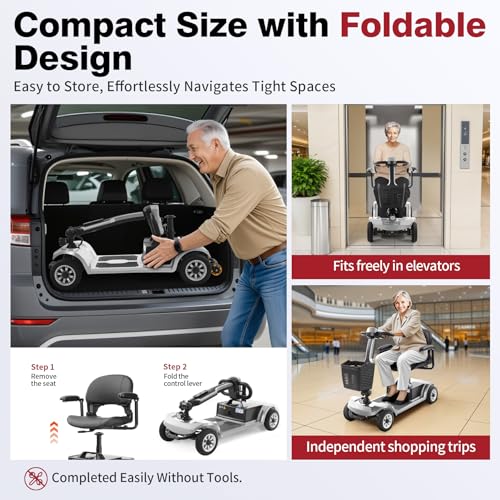 Image of 22-Mile Electric Mobility Scooter for Seniors - Easy to Operate