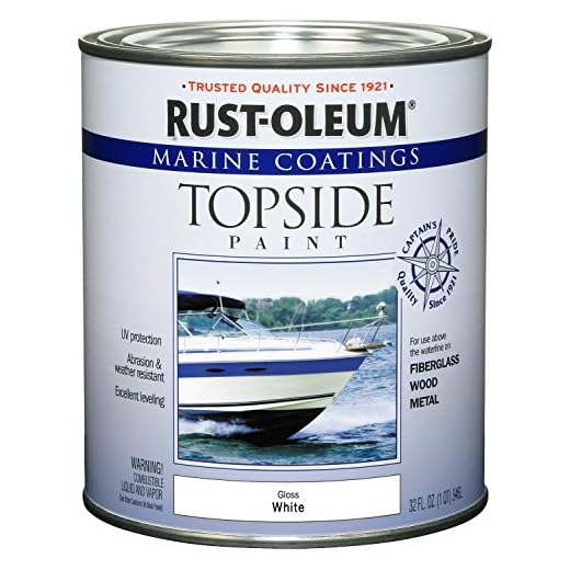 Rust-Oleum 206999 Marine Topside Paint, White, 1-Quart - 4 Pack