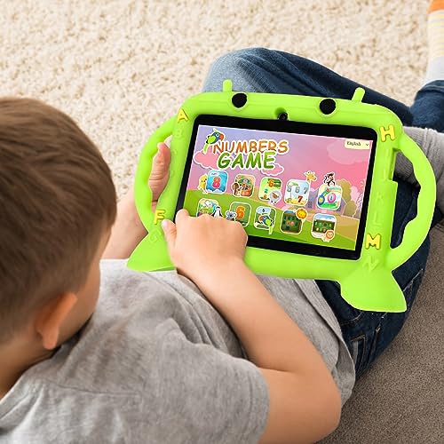 Image of Kids Tablet, 7 inch Tablet with Case for Kids 2-10, Educational Learning Toddler Tablet Android 11, 3GB RAM+32GB ROM Storage, WiFi,Bluetooth,with Google Play YouTube, Baby Girl boy Present(Green)