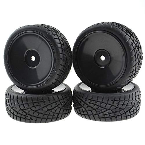 Rowiz 4PCS 1:10 On Road RC Tires 12mm Hub Wheel Rims Concentric Hard Dish for Touring Racing Cars,...