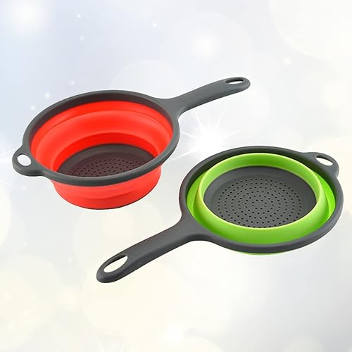 Miniatura 3 de NOLITOY Espacio para la cesta de la asa drenaje de color con filtro de silicona para alimentos coladores escurridor telescópico plegable de agua de